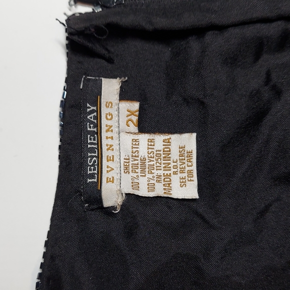 Glitzy Glam Evening Top by Leslie Fay Size 2X - Picture 3 of 10